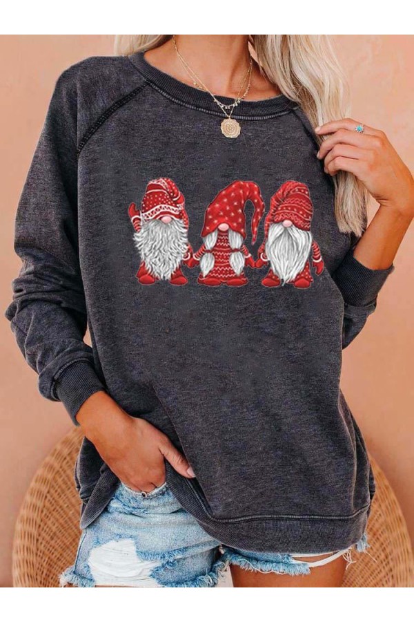Gnomes Print Cozy Sweatshirt - Curwave