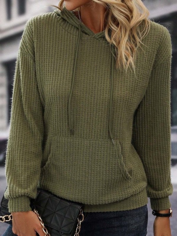 Green Long Sleeve Plain Sweatshirt