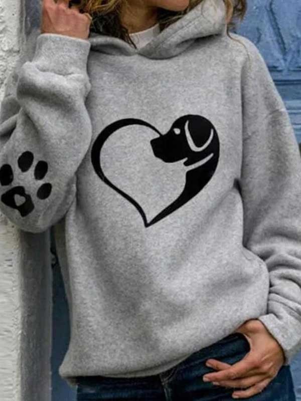 Doggy Love Paw Print Long Sleeved Sweatshirt