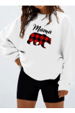 Plaid Mama Bear Long Sleeve Crewneck Sweatshirt
