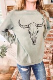 Bull Head Animal Print Vintage Sweatshirt
